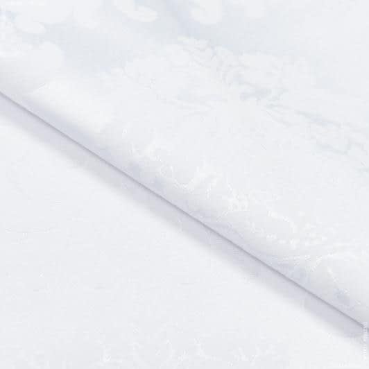Тканини портьєрні тканини - Декоративна тканина Дамаско вензель біла