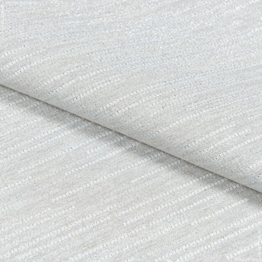 Тканини портьєрні тканини - Жакард Ларіціо штрихи пісок, люрекс срібло