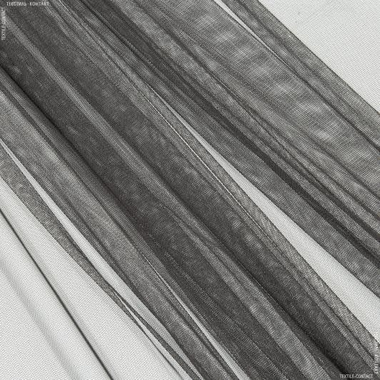 Ткани гардинные ткани - Тюль сетка  мини Грек т.коричневый