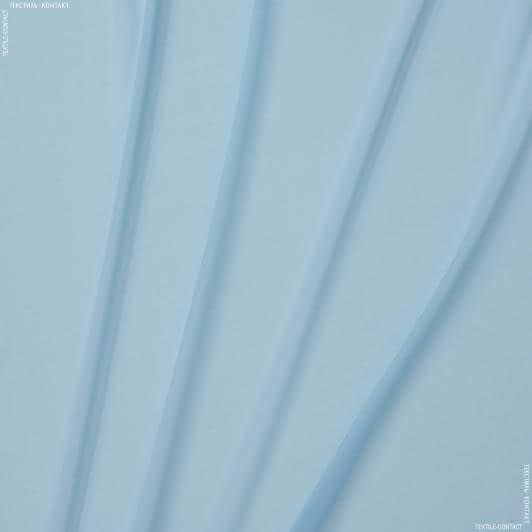 Ткани шелк - Шифон натуральный стрейч небесно-голубой