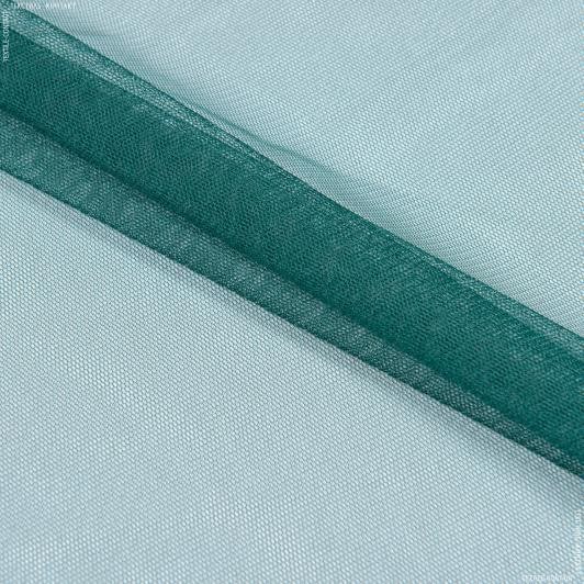 Тканини гардинні тканини - Тюль сітка  міні Грек   т.смарагдово-зелений