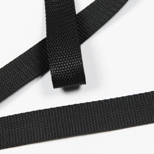 Тканини фурнітура для декоративних виробів - Тасьма / стропа ремінна стандарт 25 мм чорна