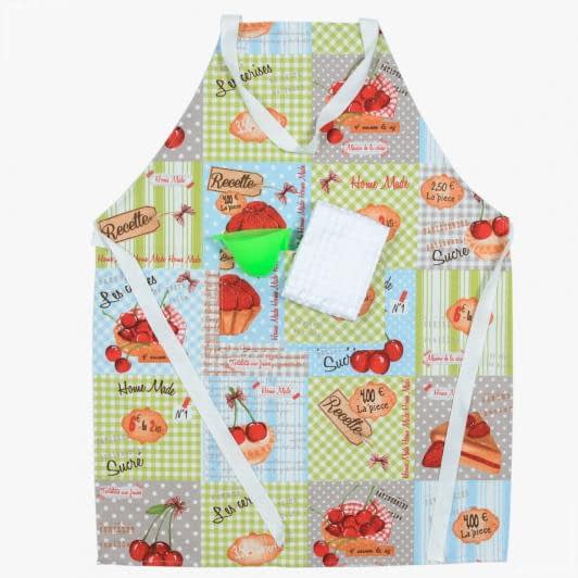 Тканини текстиль для кухні - Фартух  Десерт в комплекті з рушником та прихваткою