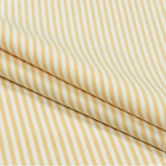 Ткани для банкетных и фуршетных юбок - Декоративная ткань Рустикана полоса узкая цвет рапса