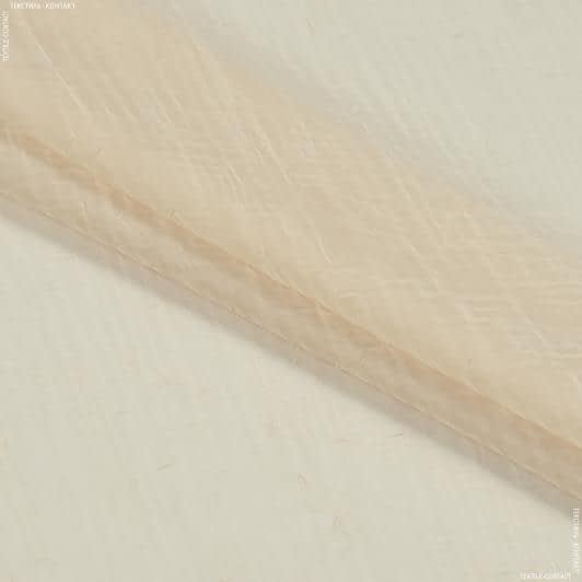 Тканини horeca - Тюль вуаль креш / беж з обважнювачем (аналог 159943)