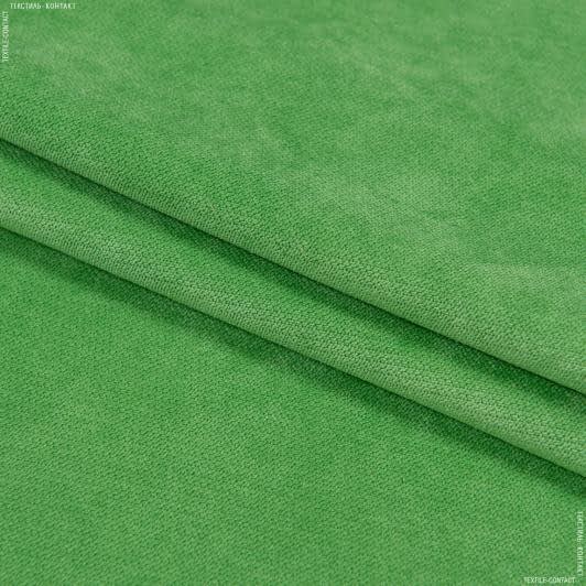 Тканини для перетяжки меблів - Велюр Будапешт колір зелена трава