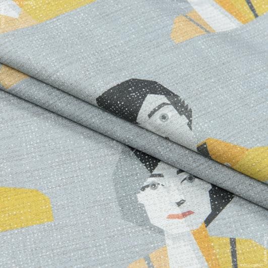Тканини для штор - Декоративна тканина Люди /YADIR Digital Print  сірий