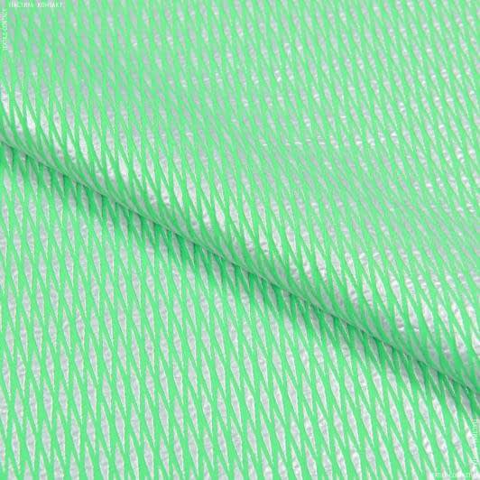 Тканини tk outlet тканини - Костюмний жакард ромби салатово-срібний