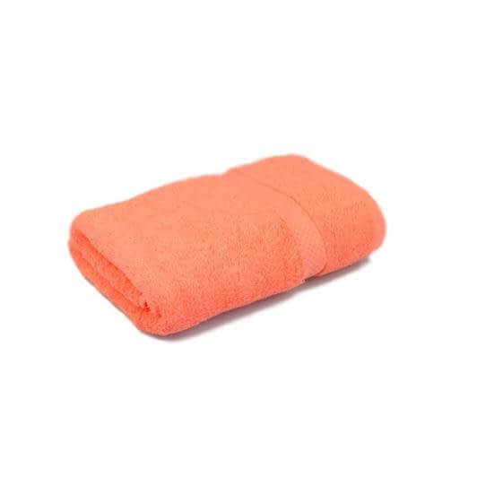 Ткани махровые полотенца - Полотенце махровое с бордюром 50х90 персиковое