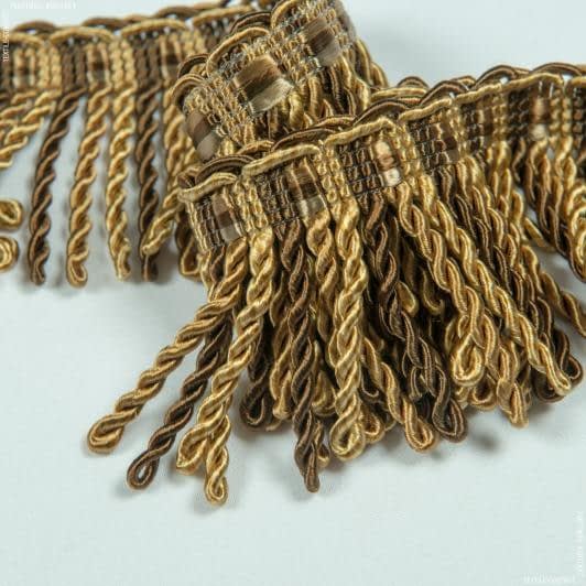 Ткани фурнитура для декора - Бахрома имеджен спираль коричневый-золото