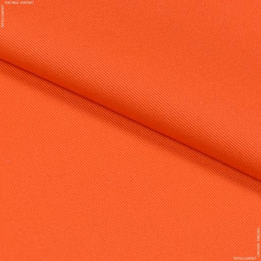 Ткани для брюк - Коттон твил хэви ярко-оранжевый