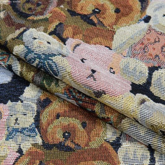 Ткани для декоративных подушек - Гобелен Тедди, фон синий