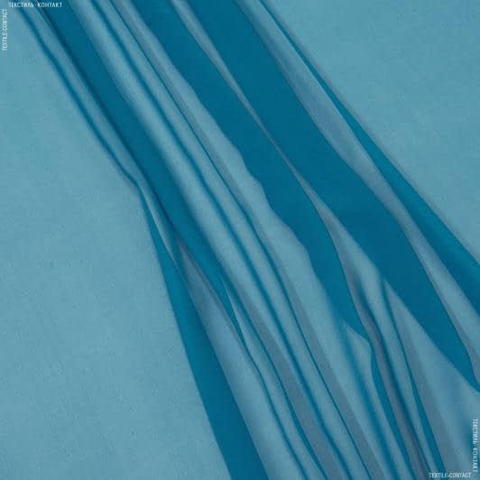 Тканини для блузок - Шифон натуральний стрейч темно-бірюзовий