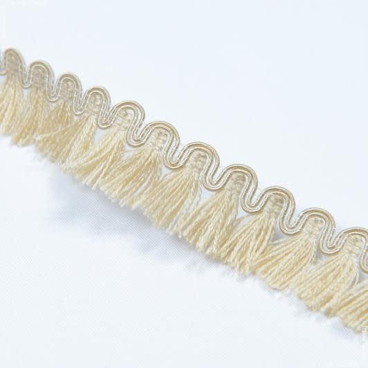 Ткани для одежды - Бахрома кисточки Кира матовая св.бежевый 30 мм (25м)