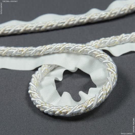 Тканини фурнітура для дома - Шнур окантувальний Корді / CORD колір білий, крем 7 мм