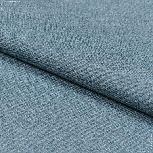Тканини рогожка - Декоративна тканина Оксфорд меланж колір блакитна ялина
