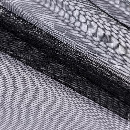 Ткани гардинные ткани - Тюль сетка Грек черная с утяжелителем