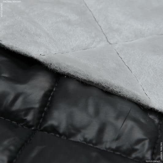 Тканини для верхнього одягу - Плащова LILY лаке стьоана з синтепоном 100г/м 7см*7см чорна