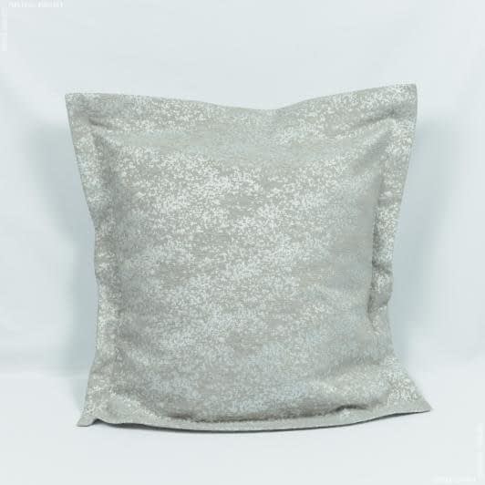 Ткани наволочки на декоративные  подушки - Чехол  на подушку с рамкой  Госпель цвет светло-серый, серебро 45х45см (142186)