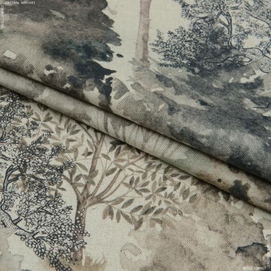 Ткани для штор - Декоративная ткань Акварель деревья серый