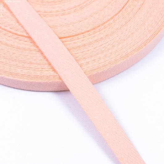 Тканини фурнітура для декора - Декоративна кіперна стрічка колір персик 15 мм