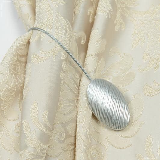 Ткани фурнитура для дома - Магнитный подхват овал матовое серебро 55*35 мм на тросике (1 шт)