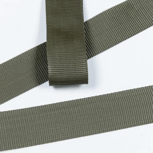 Тканини фурнітура для декора - Тасьма / стропа ремінна стандарт 50 мм колір хакі