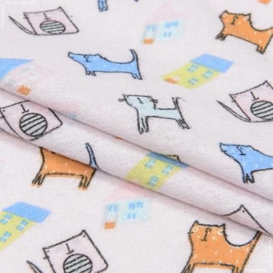 Тканини для дитячого одягу - Фланель дитяча білоземельну коти