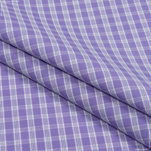 Ткани для банкетных и фуршетных юбок - Декоративная ткань Рустикана клеточка цвет лаванда