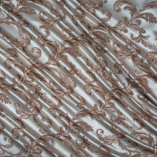 Тканини портьєрні тканини - Декоративна тканина Каті в'язь беж-коричневий
