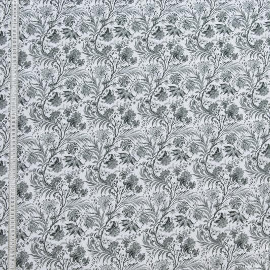Ткани для детской одежды - Экокоттон азалия серый, фон белый