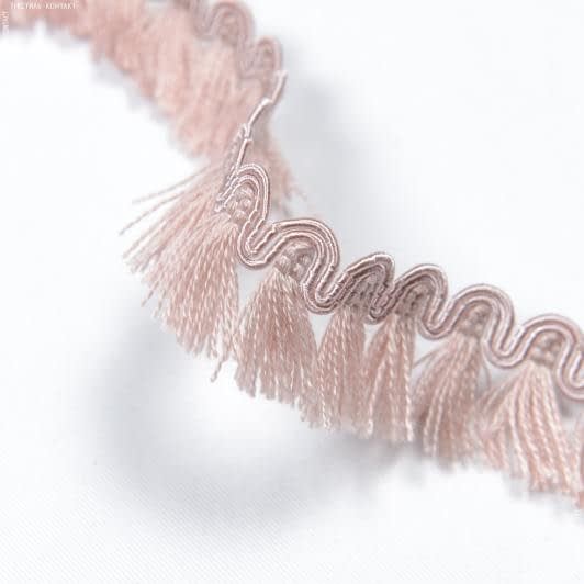 Тканини для одягу - Бахрома пензлик Кіра матова рожевий 30 мм (25м)