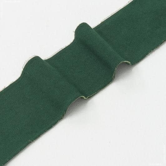 Ткани для спортивной одежды - Воротник- манжет  темно-зеленый   10 х 42см