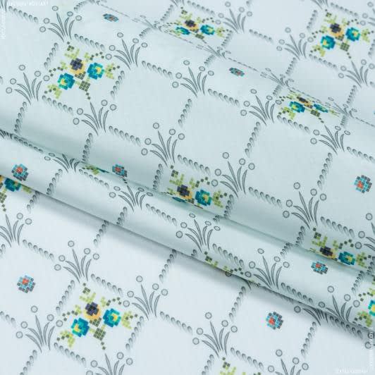 Тканини всі тканини - Батист Сapperoj принт орнамент квіти білий/сірий/зелений