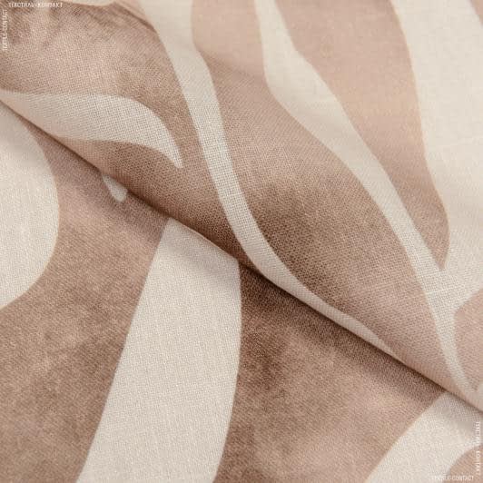 Тканини для блузок - Платтяна Дієго принт зебра бежево-коричнева