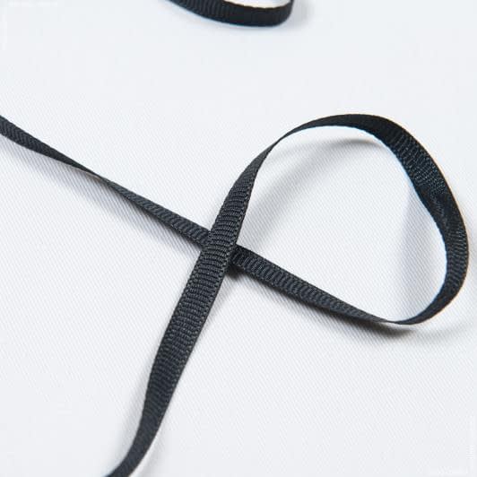Тканини фурнітура для декора - Репсова стрічка Грогрен /GROGREN колір графітовий 5 мм
