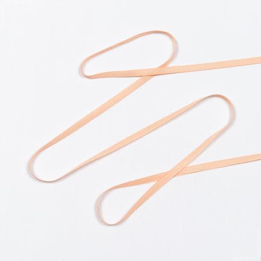 Тканини для прикрас та подарунків - Репсова стрічка Грогрен /GROGREN колір персиковий 7 мм