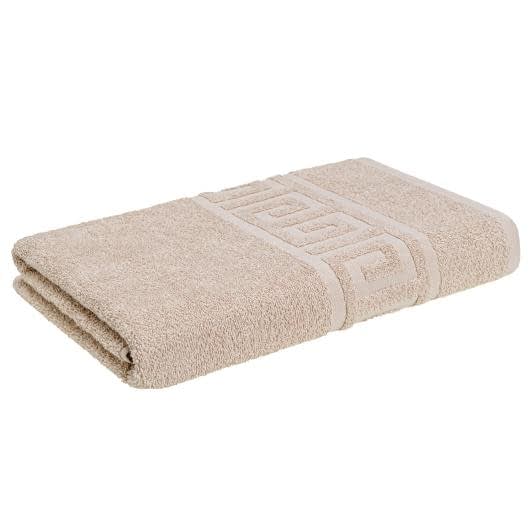 Ткани махровые полотенца - Полотенце махровое з бордюром 70х140 бежевое