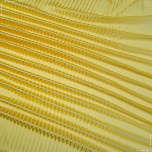 Тканини для екстер'єру - Тюль вуаль Вальс смуга колір жовтий з обважнювачем