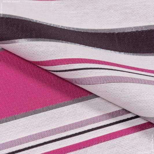 Тканини портьєрні тканини - Жакард Артета / ARTETA смуга яскраво-рожева, конюшина