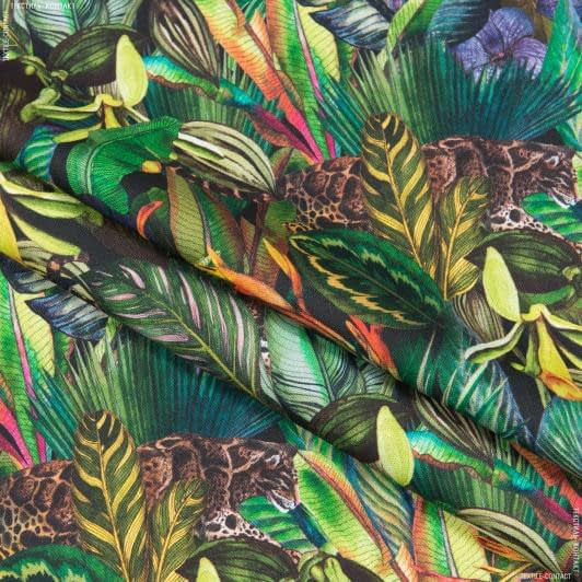 Тканини для декору - Декоративна тканина лонета Джунглі зелений, салатовий