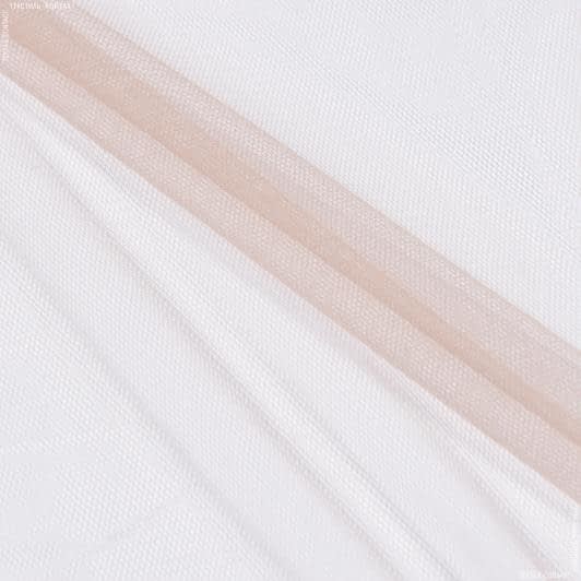 Ткани для платьев - Фатин бежево-розовый
