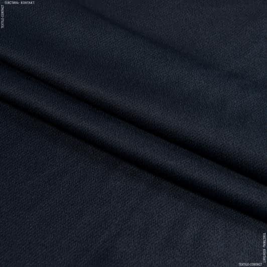 Ткани для блузок - Плательный креп-сатин Мика темно-синий