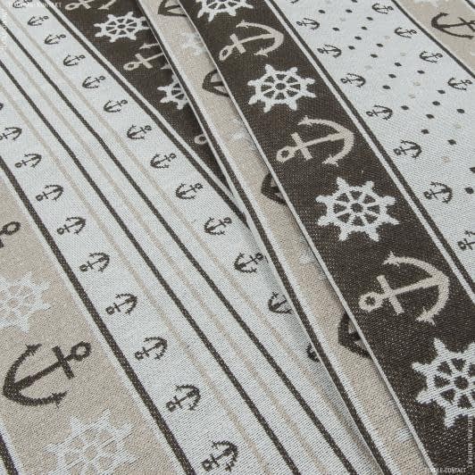 Ткани для декоративных подушек - Гобелен морская тематика коричневый 