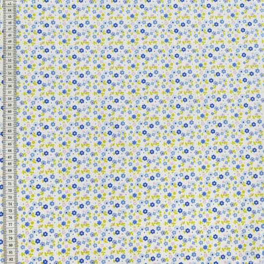 Ткани для декоративных подушек - Экокоттон весна синий, голубой