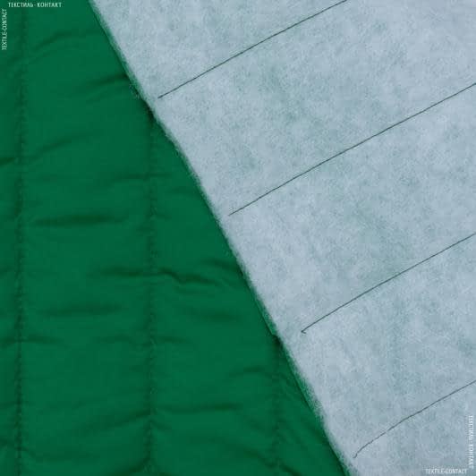 Тканини для пальт - Плащова фортуна стьогана з синтепоном 100г/м смуга зелена
