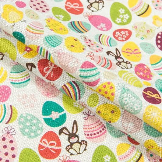 Ткани для декоративных подушек - Декоративная ткань Пасхальные яйца фон под натуральный