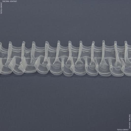 Тканини фурнітура для декоративних виробів - Тасьма шторна Вафелька з петлею на трубу прозора КС-1:2 100мм±0.5мм/50м