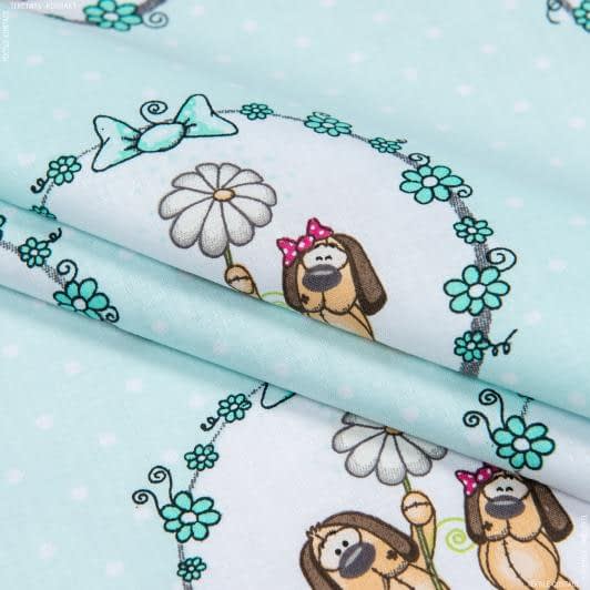 Ткани для детского постельного белья - Бязь набивная детская собаки