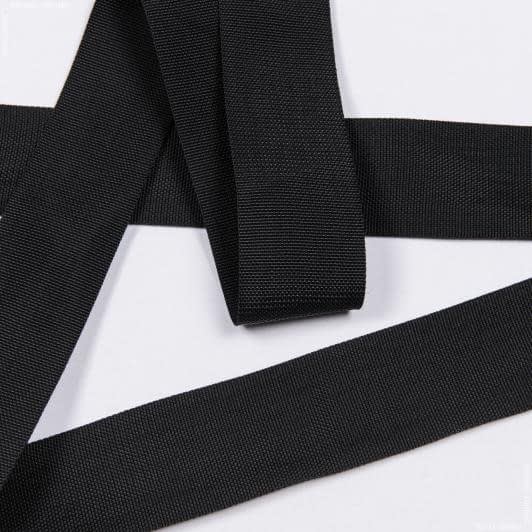 Тканини фурнітура для декора - Тасьма / стропа ремінна стандарт 50 мм чорна